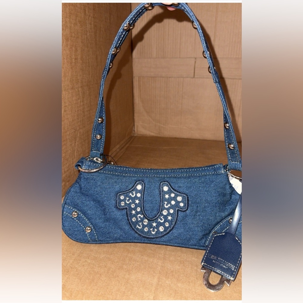 True religion Blue Denim Womens shoulder Bag new Y2K